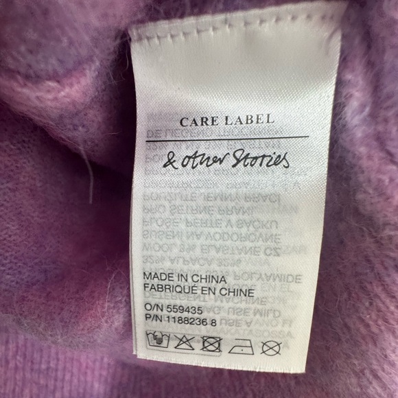 NWT Paris Atelier & Other Stories Pullover Pearl-Beaded Knit Sweater in Lilac M - Picture 14 of 16